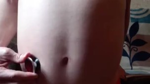 Mega-super gurgling in the stomach, big inflation really hard