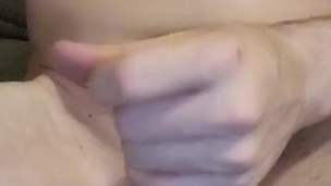 Stroking my big cock and using my new toys