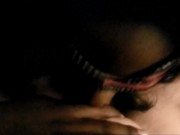 Ebony hotwife deepthroats, leaves red lipstick on lucky white dick  2/16