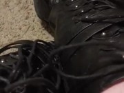 Squeaky Leather Combat Boots - Screenshot 14 of 16 - Legs