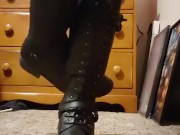 Squeaky Leather Combat Boots 2