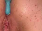 horny teen fucks her dildo