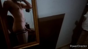 Femboy Trap in Thigh High Socks shows his Ass hole and Dick