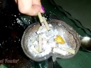 Beautiful Angel Fowler Smoking and having coffee in between the shoots 14/16