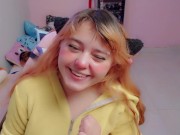 Cute girl does blowjob sloppy with a lot of saliva and it is very excited 1/16