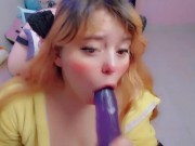 Cute girl does blowjob sloppy with a lot of saliva and it is very excited 11/16