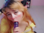 Cute girl does blowjob sloppy with a lot of saliva and it is very excited 16/16