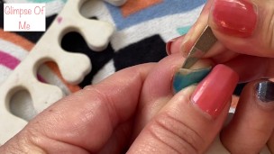 removing toenail polish close up toes - glimpseofme