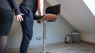 facility manager uses his sexy female boss - ends with a wet creampie pussy in hold-ups stockings