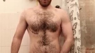Hairy ginger shower twink