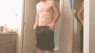 He was showing off before taking me to the pool