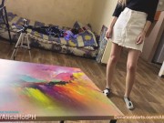 Хотел подрочить, но жена не разрешила и подставила свою задницу и рот (с грязными разговорам) 1/16