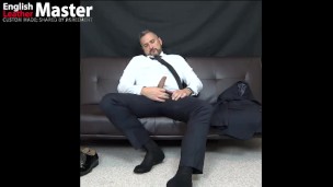 Suited DILF in patent leather shoes and black socks humiliates you for your your small penis PREVIEW