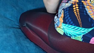 Black and red pantyhose, continued at onlyfans nylonkissa