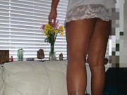 UPSKIRT No PANTIES - My Stepsister on the COUCH with Her Legs Wide Open 3/16
