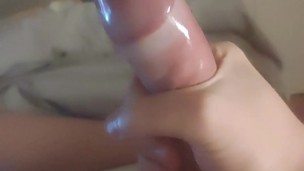 Filling condom with cum after jerking