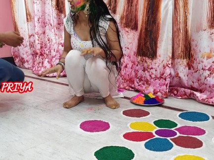 Holi Special - fuck hard priya in holi occasion with hindi roleplay - YOUR PRIYA