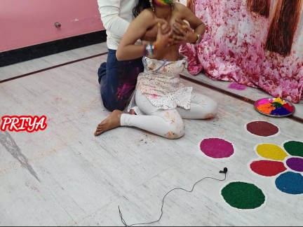 Holi Special - fuck hard priya in holi occasion with hindi roleplay - YOUR PRIYA