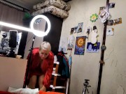 Mature lustful housewife fingering her pussy, sucks her husband's cock and fucks like a spring cat! 4/16