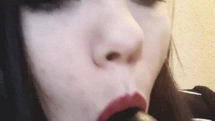 Suck black dick dildo and penetration