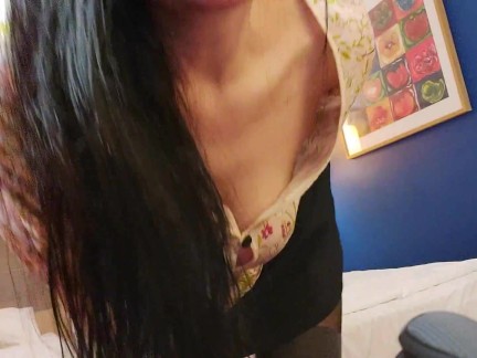 Under the skirt of the giantess, for the beloved student Alyosha who likes my fluffy bush) GinnaGg