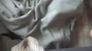 SNEAK JERK OF & CUM ON stepbrother SOCKS