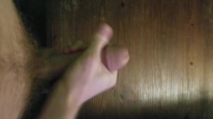 Jerking off and cumming on table