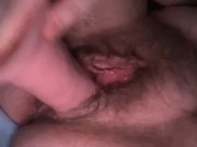 Virgin pussy rides PAINFULLY big dildo and squirts on Snapchat 9/16