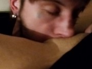 Deep tongue inside wet pink pussy moaning for more orgasm and pressure to cum harder 10/16