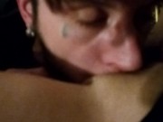 Deep tongue inside wet pink pussy moaning for more orgasm and pressure to cum harder 7/16