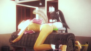 Furry Hentai Yiff - Cat uses Dildos and fuck a fox
