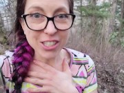 Nerdy Faery Rear View Standing Outdoor Piss 15/16