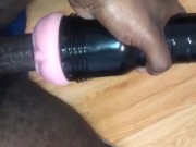 DIRTY TALKING & MOANING WHILE FUCkING FLESHLIGHT PUSSY CREAM PIE