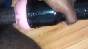DIRTY TALKING & MOANING WHILE FUCkING FLESHLIGHT PUSSY CREAM PIE