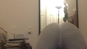 Black SIssy Slut SQUATING in BUTT Leggings in your FACE (ASS Workout POV)