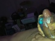 creampie on my brand new see-through toy (huge load)