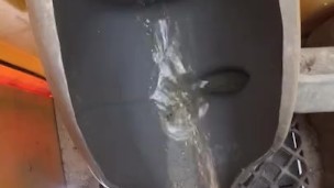 Taking a leak in the Port a Potty 