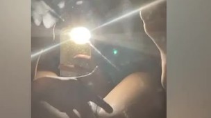 Sexy Ebony Fingers Pussy In Mirror for OnlyFans