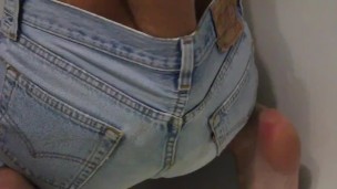 Playing with tangerine and persimmon wearing Levis 501 jean shorts teaser