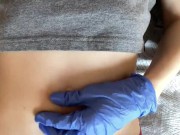Belly button and medical gloves 2/16