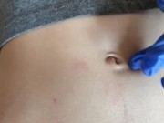 Belly button and medical gloves 8/16