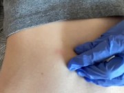 Belly button and medical gloves 9/16