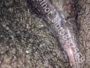 Playing with my wet, black, & super hairy creamy pussy in bed(subscribe)