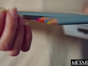 Natural beauty's unshaven pussy is dripping wet as she strokes it 4/16