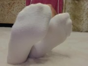 Sexy white ped sock strip tease  2/16