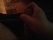 Handling my big cock cumshot)