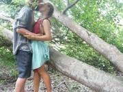 Hot couple can't wait to get home and have passionate sex in the jungle 1/16