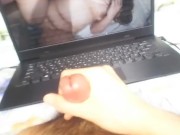 japanese boy's masturbaiting with a big boobs girl