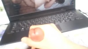 japanese boy's masturbaiting with a big boobs girl
