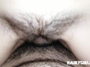 Крупным планом трахаю девушку с волосатой киской и кончаю на нее 4/16